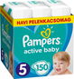 PAMPERS Active Baby 5-ös méret Junior (150 db) – havi kiszerelés - Eldobható pelenka