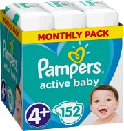 PAMPERS Active Baby veľ. 4+ Maxi (152 ks) – mesačné balenie - Jednorazové plienky