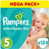 PAMPERS Active Baby size 5 Junior (124 pcs) - Baby Nappies