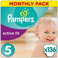 PAMPERS Active Fit vel. 5 (136 ks) - měsíční balení - Detské plienky