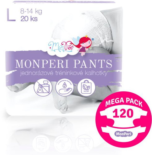 MonPeri Pants Mega Pack sizing. L (120 pcs) - Nappies - Main image
