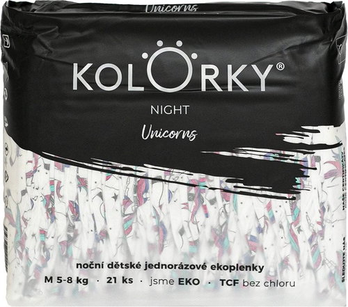 COLOURS NIGHT unicorns size. M (21 pcs) - Disposable Nappies - Main image