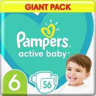 PAMPERS Active Baby veľkosť 6 (56 ks), 13 – 18 kg - Jednorazové plienky