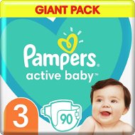 Jednorázové pleny PAMPERS Active Baby vel. 3 (90 ks) 6–10 kg - Jednorázové pleny