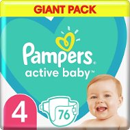 PAMPERS Active Baby veľkosť 4 (76 ks) 9 – 14 kg - Jednorazové plienky