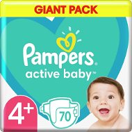 PAMPERS Active Baby vel. 4+ (70 ks) 10–15 kg - Jednorazové plienky