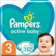 PAMPERS Active Baby vel.  3 (152 ks) - měsíční balení - Jednorázové pleny