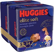 HUGGIES Elite Soft Pants cez noc Pants veľ. 5 (2× 17 ks) - Plienkové nohavičky