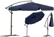 Plonos Folding garden parasol 8 segments dark blue 350 cm - Sun Umbrella