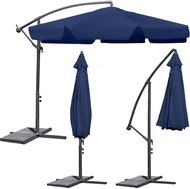 Plonos Folding garden parasol 6 segments dark blue 350 cm - Sun Umbrella
