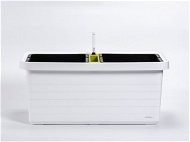 Plastia Self-watering Box Berberis DUO, White + Green Crossbar - Flower Box
