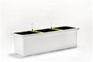 Plastia Self-watering Box Berberis TRIO, White + Green Crossbar - Flower Box