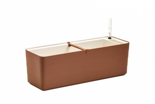 Plastic Self-watering Box Berberis 60 Terracotta + Ivory - Flower Box - Main image