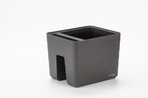 PLASTIA Truhlík samozavlažovací BERBERIS na zábradlí, antracit - Truhlík - Main image