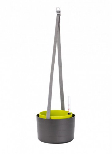 PLASTIA Květináč samozavlažovací - žardina, BERBERIS, průměr 26cm, antracit + zelená - Květináč - Main image