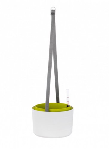 PLASTIA Květináč samozavlažovací - žardina, BERBERIS, průměr 30cm, bílá + zelená - Květináč - Main image