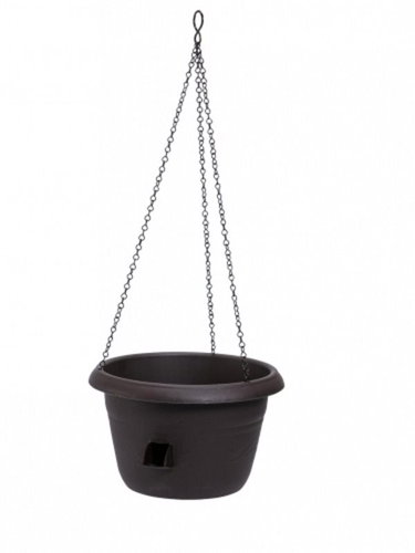 PLASTIA Květináč samozavlažovací - žardina SIESTA, průměr 25cm, s kovovým závěsem, čokoláda - Květináč - Main image