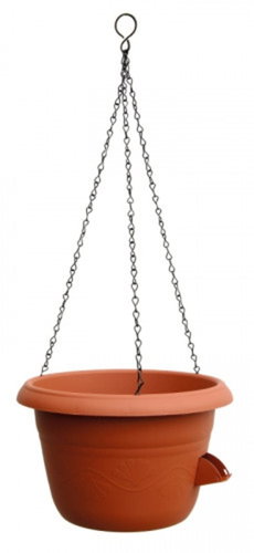 PLASTIA Květináč samozavlažovací - žardina SIESTA, průměr 30cm, s kovovým závěsem, terakota - Květináč - Main image