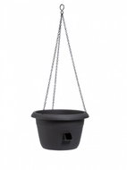 PLASTIA Květináč samozavlažovací - žardina SIESTA, průměr 30cm, s kovovým závěsem, antracit - Květináč