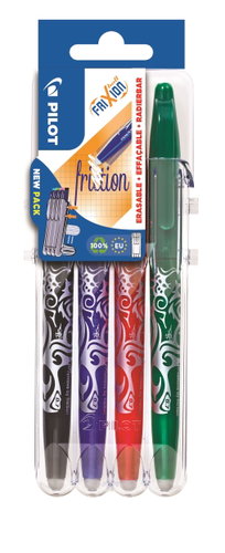 PILOT FriXion Ball 07 / 0.35 mm, Set2Go BASIC - set of 4 colours - Eraser Pen - Main image