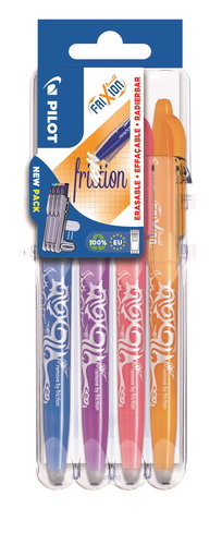 PILOT FriXion Ball 07 / 0,35 mm, Set2Go NEW COLORS - Set mit 4 Farben - Radierstift - Hauptbild