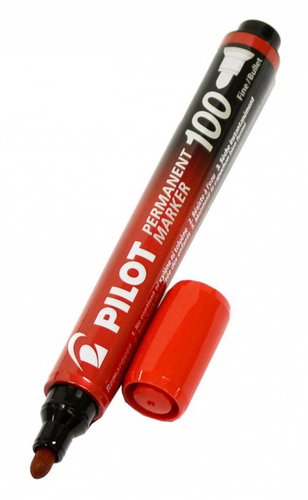 PILOT Permanent Marker 100 1.0 mm, red - Marker - Main image