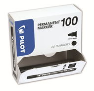 PILOT Permanent Marker 100 fekete, multipack 20 db - Marker