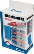 PILOT V-Board Master Set mit 5 Markern + Halter + blauer Schwamm - Marker