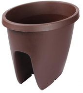 PLASTKON Květináč balkónový BALCONIA OVI, sada 3ks, 30cm, hnědý - Květináč