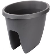 PLASTKON Květináč balkónový BALCONIA OVI, sada 3ks, 30cm, antracit - Květináč
