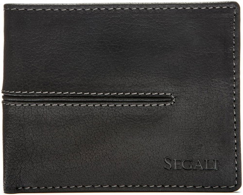 Men's leather wallet Segali 1027 black - Wallet - Main image