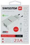 Swissten nabíječka USB-C (Type-C) Dual Smart IC 2.1A - Nabíječka do sítě