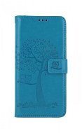 TopQ Case Samsung A12 booklet Turquoise tree owls 68869 - Phone Case