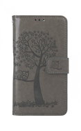 TopQ Wallet Phone Case for iPhone 13 Grey Owl Tree 66366 - Phone Case