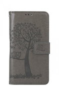 TopQ Case iPhone 13 mini book Grey tree owls 66434 - Phone Case