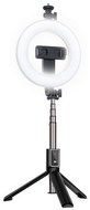 TopQ Ring Light P40D-2 Bluetooth Selfie Stick with LED Light Black - Selfie Stick