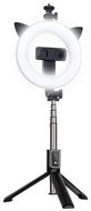 TopQ Ring Light P40D-3 Bluetooth Selfie Stick with LED Light, Black - Selfie Stick