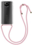 TopQ Cover Xiaomi Poco X3 Silicone with Pink Cord Transparent 60757 - Phone Cover