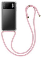 TopQ Cover Xiaomi Poco M3 Silicone with Pink Cord Transparent 60725 - Phone Cover