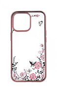 TopQ Cover iPhone 13 Pro silicone pink with pink flowers 67830 - Phone Cover