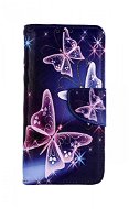 TopQ Puzdro Samsung A20e knižkové Modré s motýlikmi 42899 - Puzdro na mobil