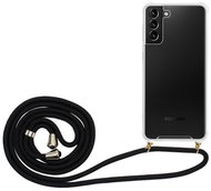 Forcell Cover TopQ Samsung S21 Plus silicone with black cord transparent 63069 - Phone Cover