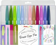 PENTEL Brush Sign Pen SES15C-12 Pastel – súprava 12 farieb - Popisovače