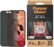 Glass Screen Protector PanzerGlass Privacy Apple iPhone 15 s instalačním rámečkem - Ochranné sklo
