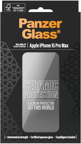 PanzerGlass Ceramic Apple iPhone 15 Pro Max s instalačním rámečkem - Ochranné sklo - Hlavní obrázek