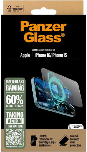 PanzerGlass Gaming Apple iPhone 16/15 s instalačním rámečkem - Ochranné sklo - Hlavní obrázek