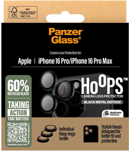 PanzerGlass HoOps Apple iPhone 16 Pro/15 Pro/16 Pro Max/15 Pro Max černý hliník - Ochranné sklo - Hlavní obrázek