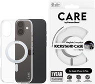 PanzerGlass CARE cover Apple iPhone 16 Plus MagSafe KickStand clear/gray + warranty against yellowin - Phone Cover
