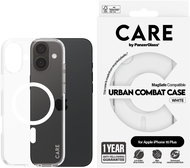 PanzerGlass CARE cover Apple iPhone 16 Plus MagSafe Combat clear/white + warranty against yellowing - Phone Cover