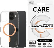 PanzerGlass CARE cover Apple iPhone 16 MagSafe Combat clear/peach + warranty against yellowing - Phone Cover